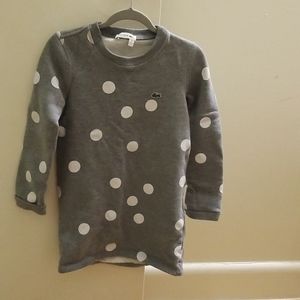 Lacoste dress size 8 gray and white